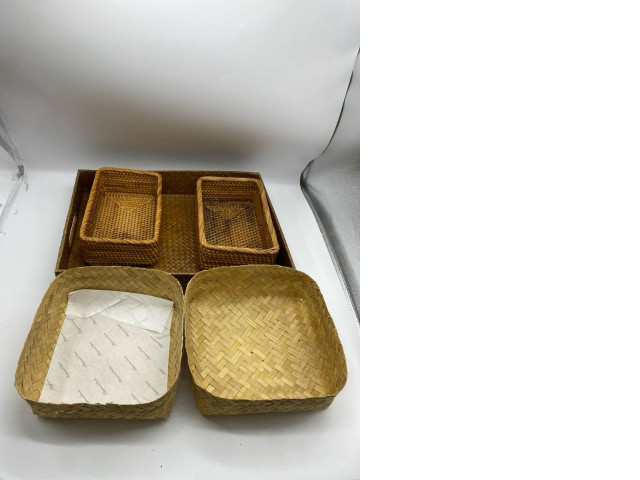 Set of wicker boxes Set of wicker boxes