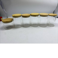 Set of clear glass kitchen boxes