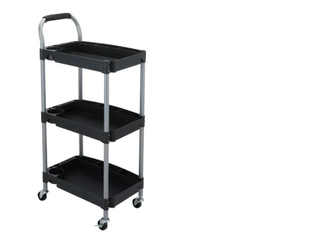 Set of 2 INDEX LIVING MALL 3-layer tool cart, Tenga model - black Set of 2 INDEX LIVING MALL 3-layer tool cart, Tenga model - black