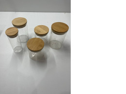 Set of clear glass kitchen boxes Set of clear glass kitchen boxes