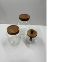 Set of 3 clear glasse kitchenboxes