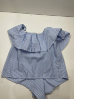 White-blue women's stripped blouse