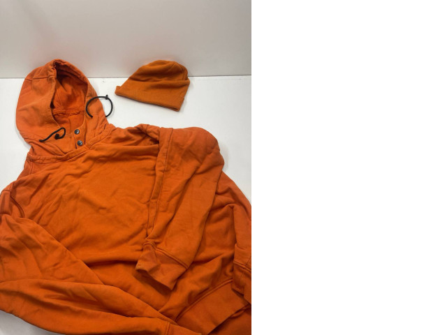 Orange oversize hoodie complete with cap Orange oversize hoodie complete with cap