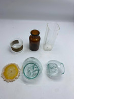 Set of empty glass bottles