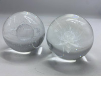 Set of 2 souvenir glass balls
