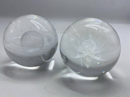 Set of 2 souvenir glass balls