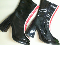 Women's Black Patent Leather Half Boots