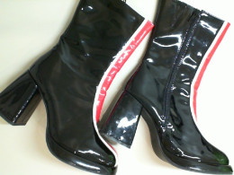 Women's Black Patent Leather Half Boots