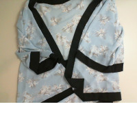 Blue transparent cape on shoulders