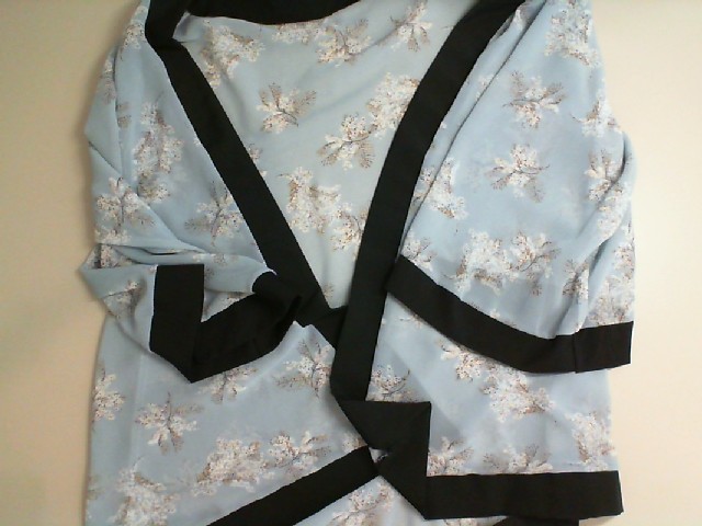 Blue transparent cape on shoulders Blue transparent cape on shoulders