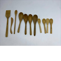 Set of wooden kitchen's spoons