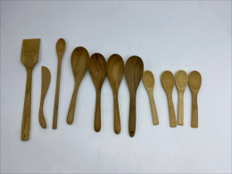 Set of wooden kitchen's spoons