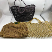 Set of wicker beach bags