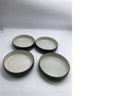 Set of 4 dark brown soup plates Set of 4 dark brown soup plates