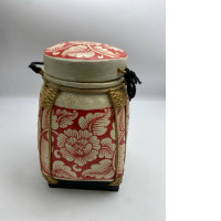 Red kitchen box with pattern