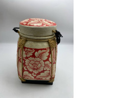 Red kitchen box with pattern Red kitchen box with pattern