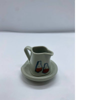 Set of 2 Miniature Orange Flower Hexagon Ceramic Jug for Dollhouse Set of 2 Miniature Orange Flower Hexagon Ceramic Jug for Dollhouse