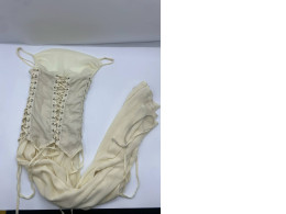 Women's cream strapless long dress