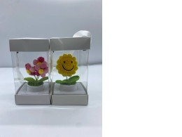 Set of 2 DIY hand-woven flower ornaments, small potted flowers 