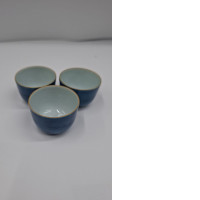 Set of 3 Small blue tea glass
