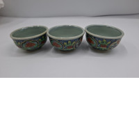 Set of 3 Small patterned tea glass