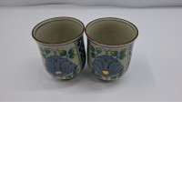Set of 2 Glass of tea with floral pattern