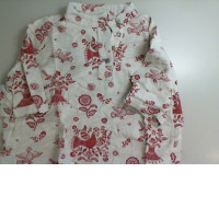 Beige shirt with red pattern Beige shirt with red pattern