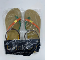 Women's beige orange green beach slippers
