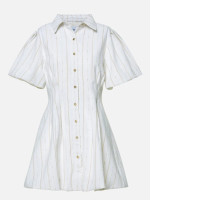 Striped Flared Short Sleeve Mini Dress