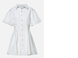 Striped Flared Short Sleeve Mini Dress