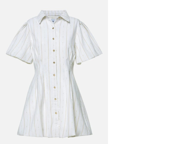 Striped Flared Short Sleeve Mini Dress Striped Flared Short Sleeve Mini Dress