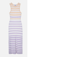Striped knitted knee-length dress