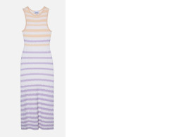 Striped knitted knee-length dress