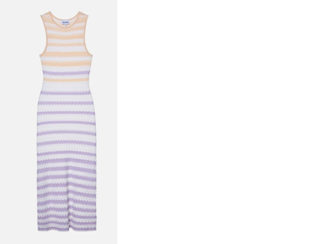 Striped knitted knee-length dress Striped knitted knee-length dress