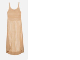 Knee-length dress, knitted pattern, mixed texture