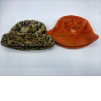 Set of 2 Winter Faux Fur Fluffy Bucket Hats 