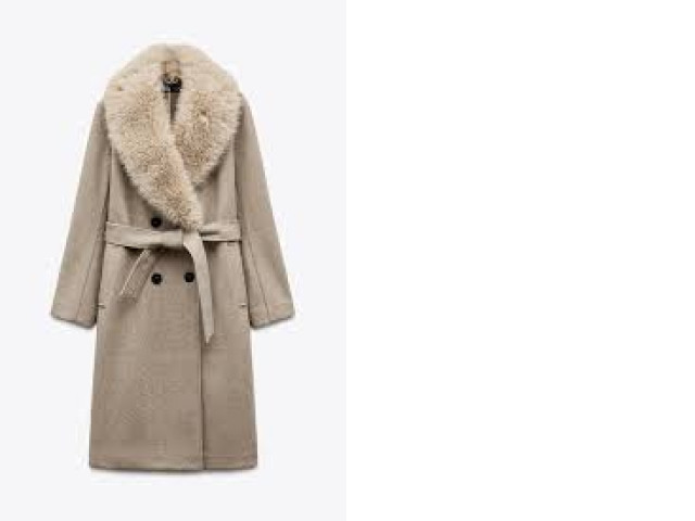 ZARA FAUX FUR LAPEL COAT ZARA FAUX FUR LAPEL COAT