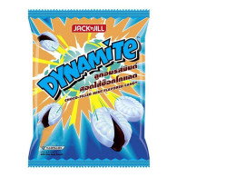 Dynamite mint candy with chocolate filling 