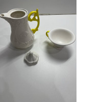 Set of white dishes for tea ceremony Set of white dishes for tea ceremony