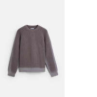 ZARA  SPRAY PRINT SWEATER - Grey 