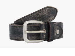 RING TWO TONE LEATHER BELT colour coffee RING TWO TONE LEATHER BELT colour coffee