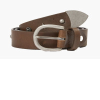LEATHER STUD BELT_washed brown pull-up LEATHER STUD BELT_washed brown pull-up
