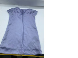 Satin dress, tie shoulder, back zipper, blue 