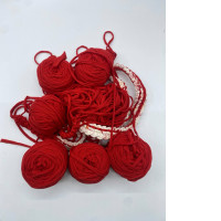 Set of 7 Red crochet tape yarn 