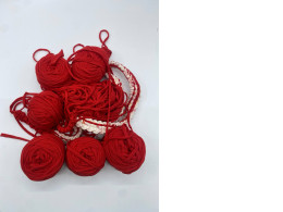 Set of 7 Red crochet tape yarn 