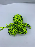 Set of 3 Crochet tape yarn, yellow with black stripes