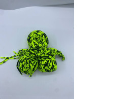 Set of 3 Crochet tape yarn, yellow with black stripes