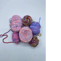 Set of 6 Rainbow colored crochet tape yarn