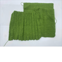 Set of 3 Green silk fabric Set of 3 Green silk fabric