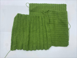 Set of 3 Green silk fabric 